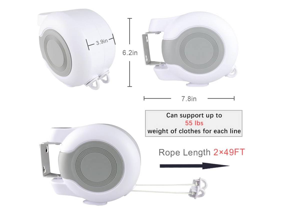 Lior Marino - Wall Mount Retractable Double Clothing Line