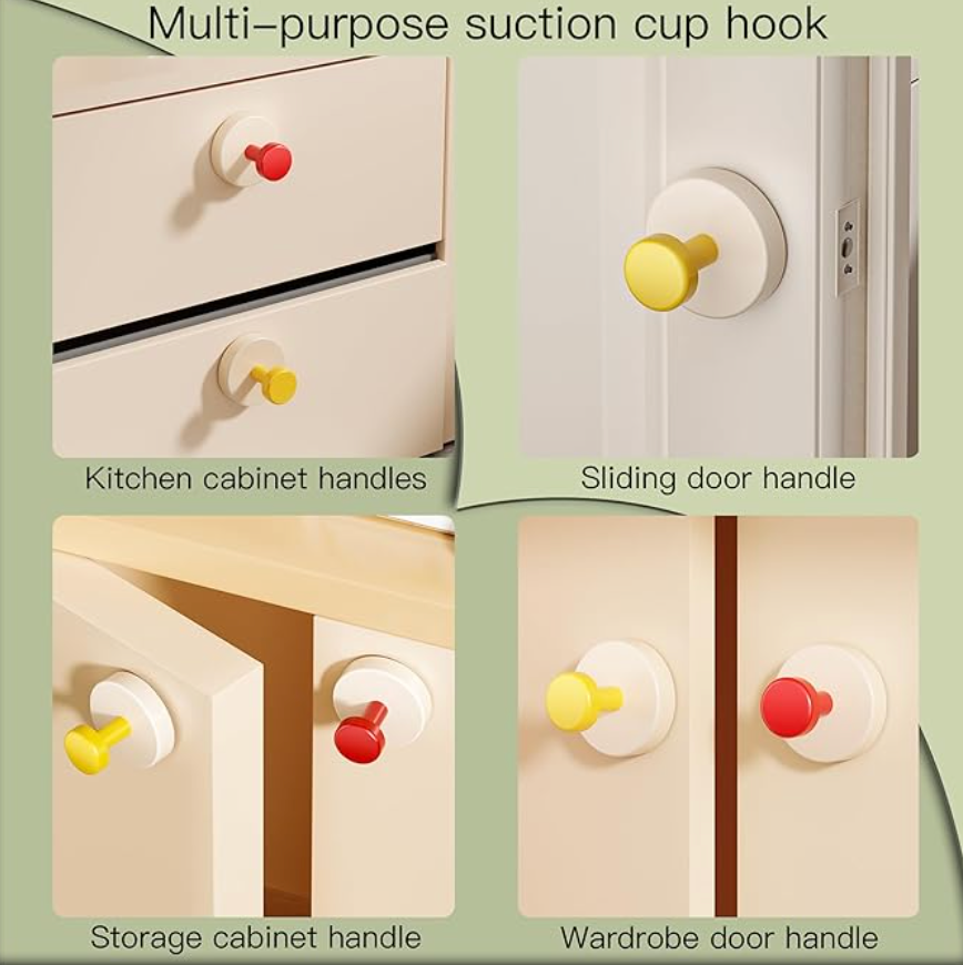 Lior Marino - Rotating Vacuum Suction Wall Hook (Pack of 4)